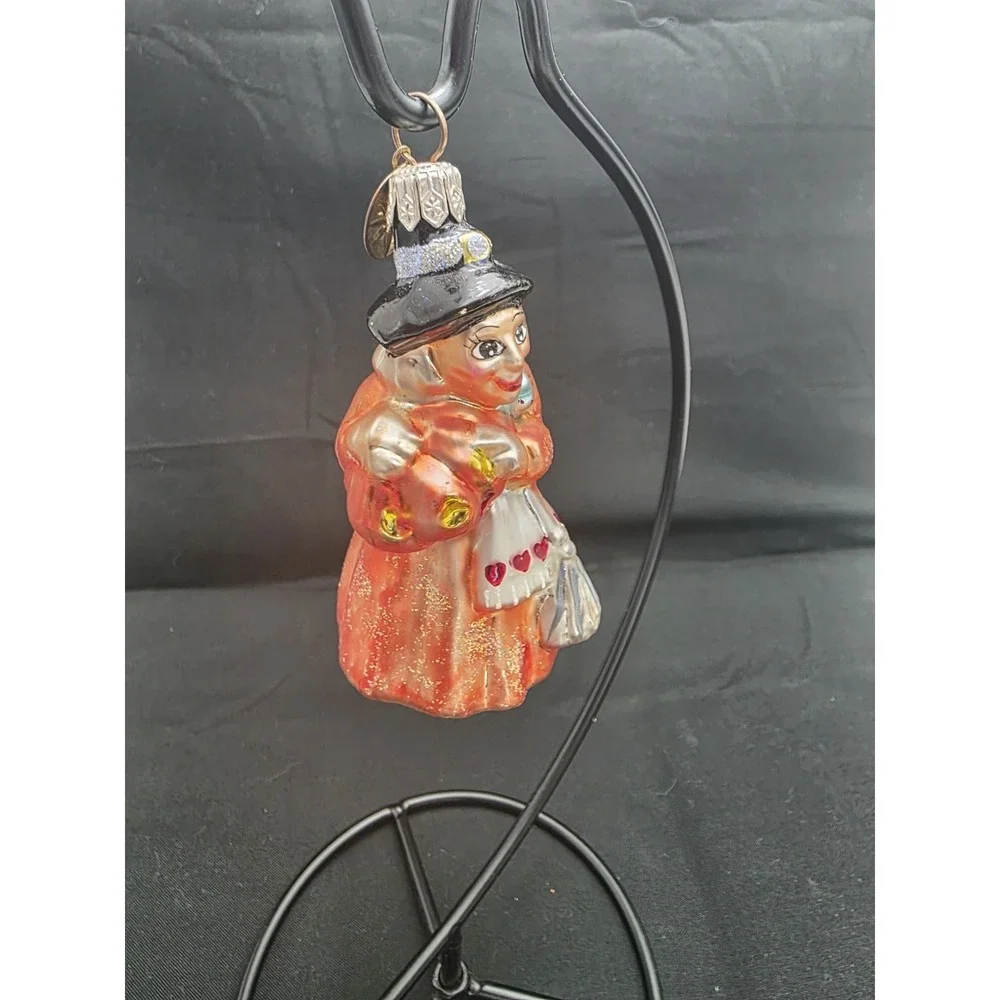 SIGNED 1998 Christopher Radko Agnes & Endora Little Gem Witch Pumpkin Ornament